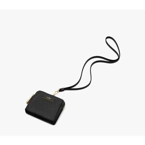 Kate Spade Carter Nylon Card Case Lanyard Pouch ~NWT~ Black